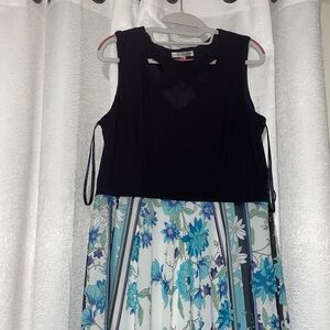 Blue Patterned Maxi Dress